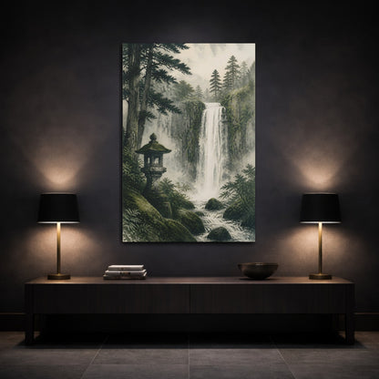 Mockup 3. Japanese Waterfall Lantern shown as canvas print