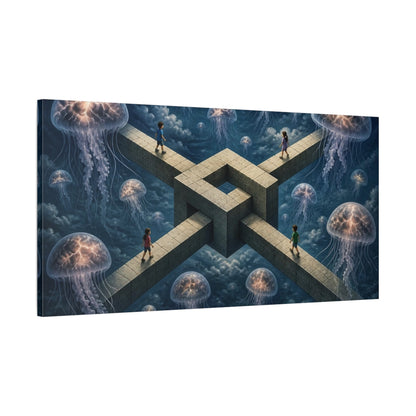 Main Mockup. Jellyfish Illusion shown as canvas print