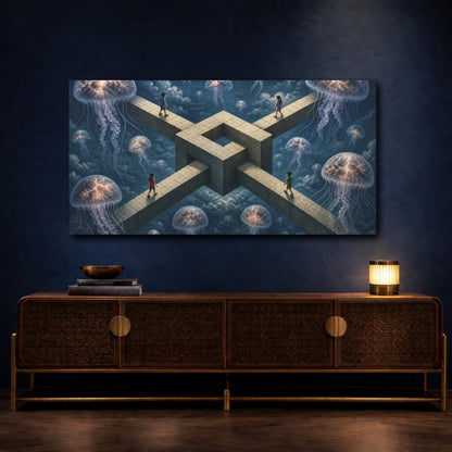 Mockup 4. Jellyfish Illusion shown as canvas print