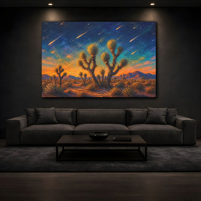Mockup 3. Joshua Tree Meteor Shower shown as canvas print