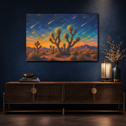 Mockup 4. Joshua Tree Meteor Shower shown as canvas print