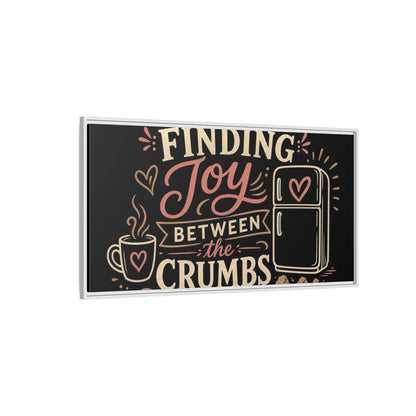 Side Mockup 3. Joy Between The Crumbs shown as framed canvas print