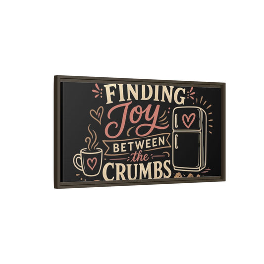 Main Mockup. Joy Between The Crumbs shown as framed canvas print