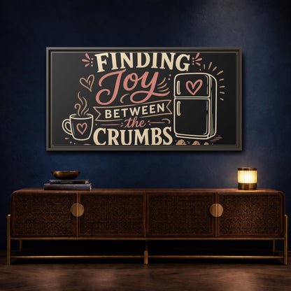 Mockup 4. Joy Between The Crumbs shown as framed canvas print