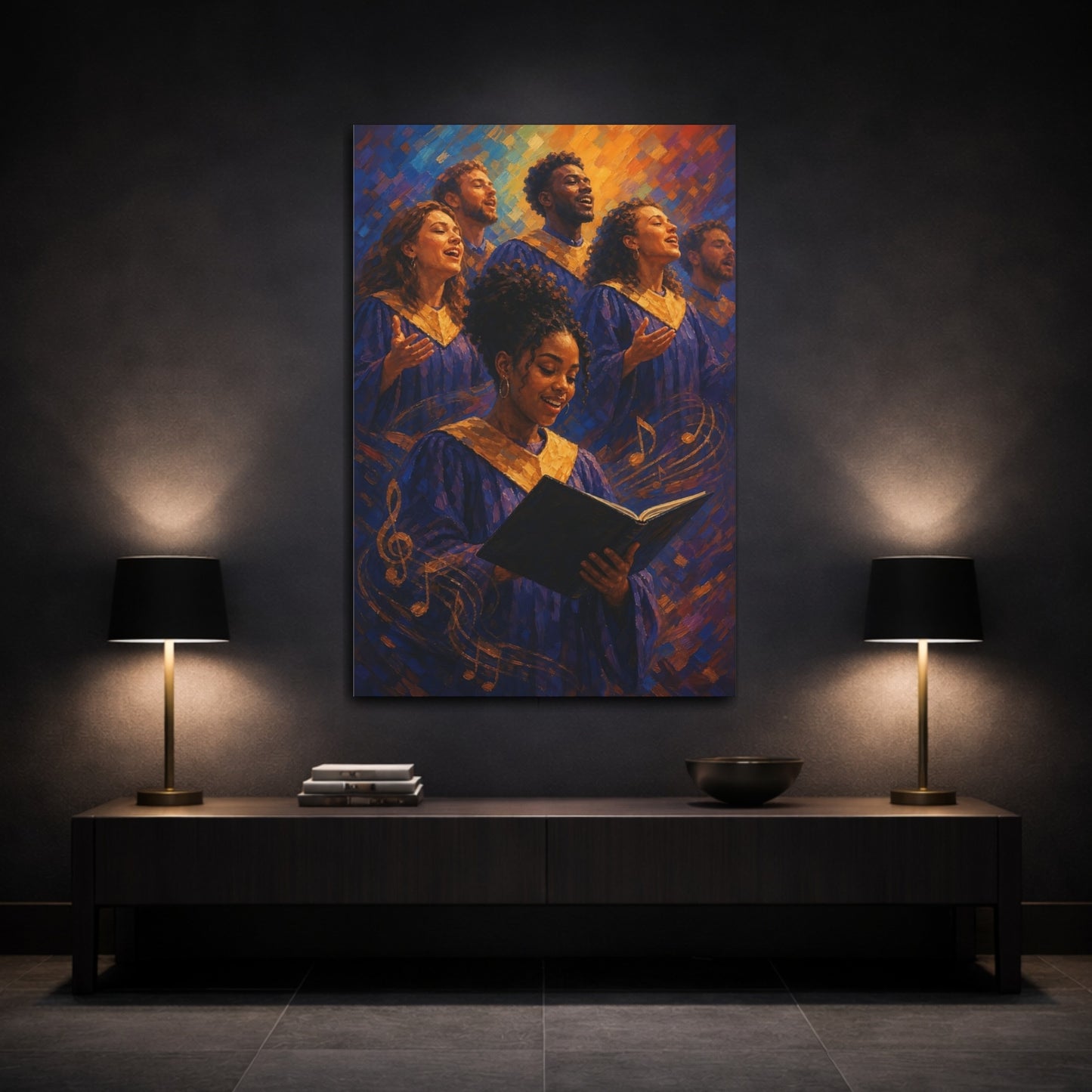 Mockup 3. Joyful Gospel Choir shown as canvas print