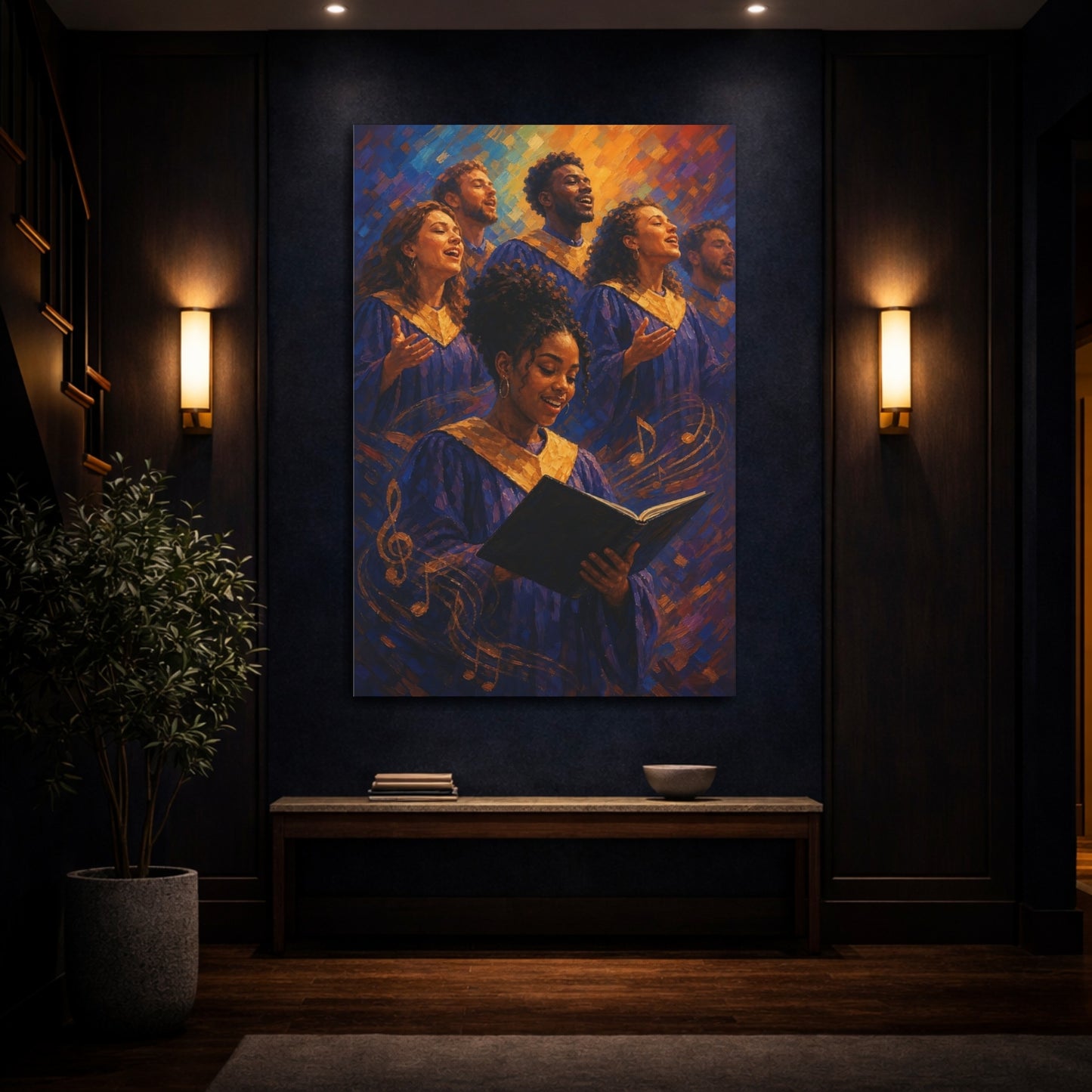 Mockup 4. Joyful Gospel Choir shown as canvas print
