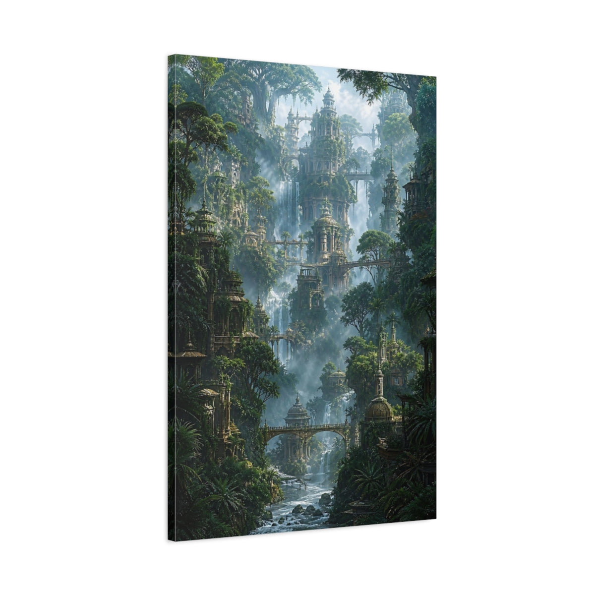 Main Mockup. Jungle City Ruins shown as canvas print