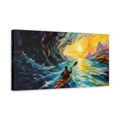 Side Mockup 3. Kayaker Motivation Journey shown as canvas print