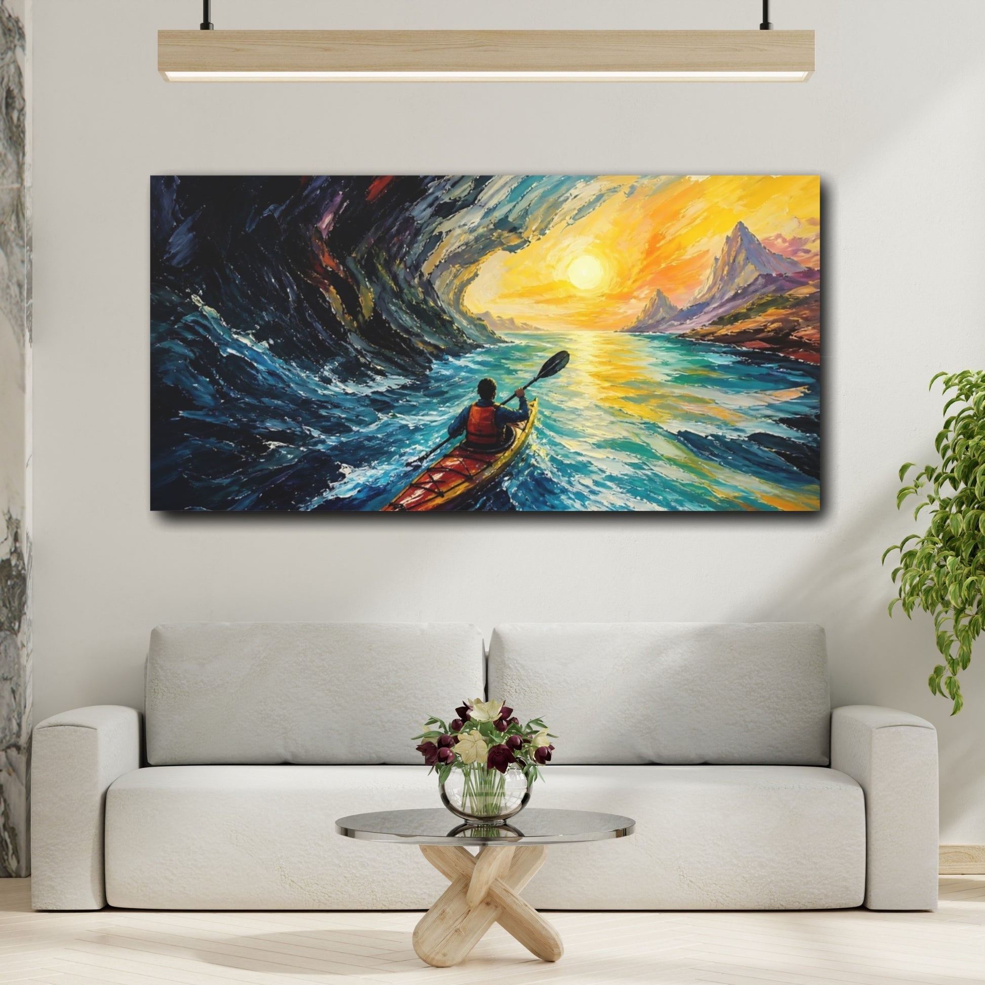 Mockup 2. Kayaker Motivation Journey shown as canvas print