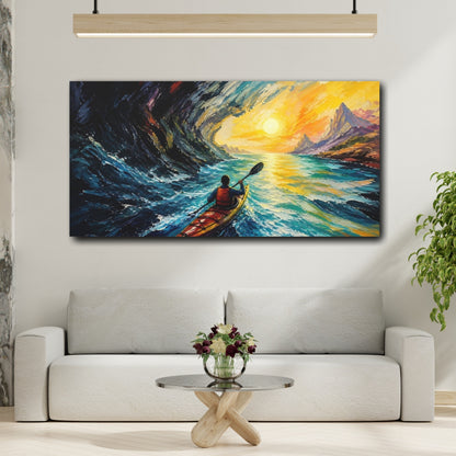 Mockup 2. Kayaker Motivation Journey shown as canvas print