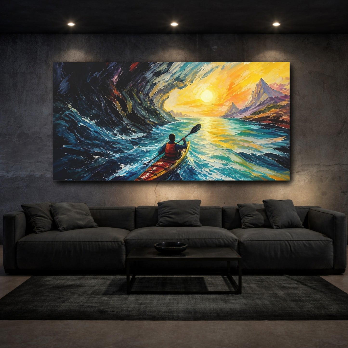 Mockup 3. Kayaker Motivation Journey shown as canvas print