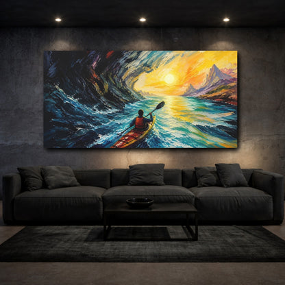 Mockup 3. Kayaker Motivation Journey shown as canvas print