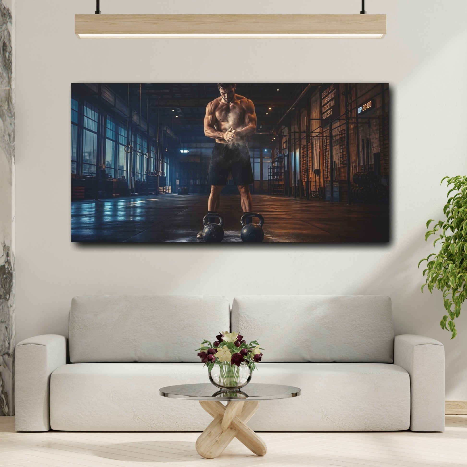 Mockup 2. Kettlebell Power Athlete shown as canvas print