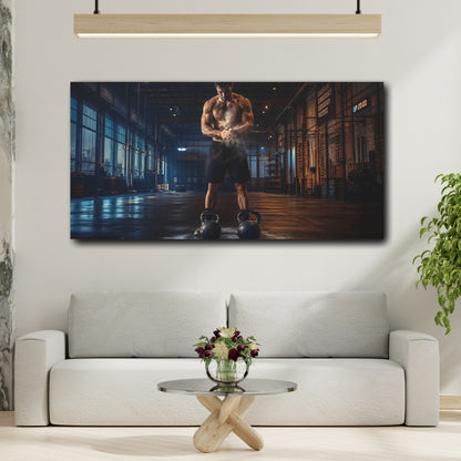 Mockup 2. Kettlebell Power Athlete shown as canvas print
