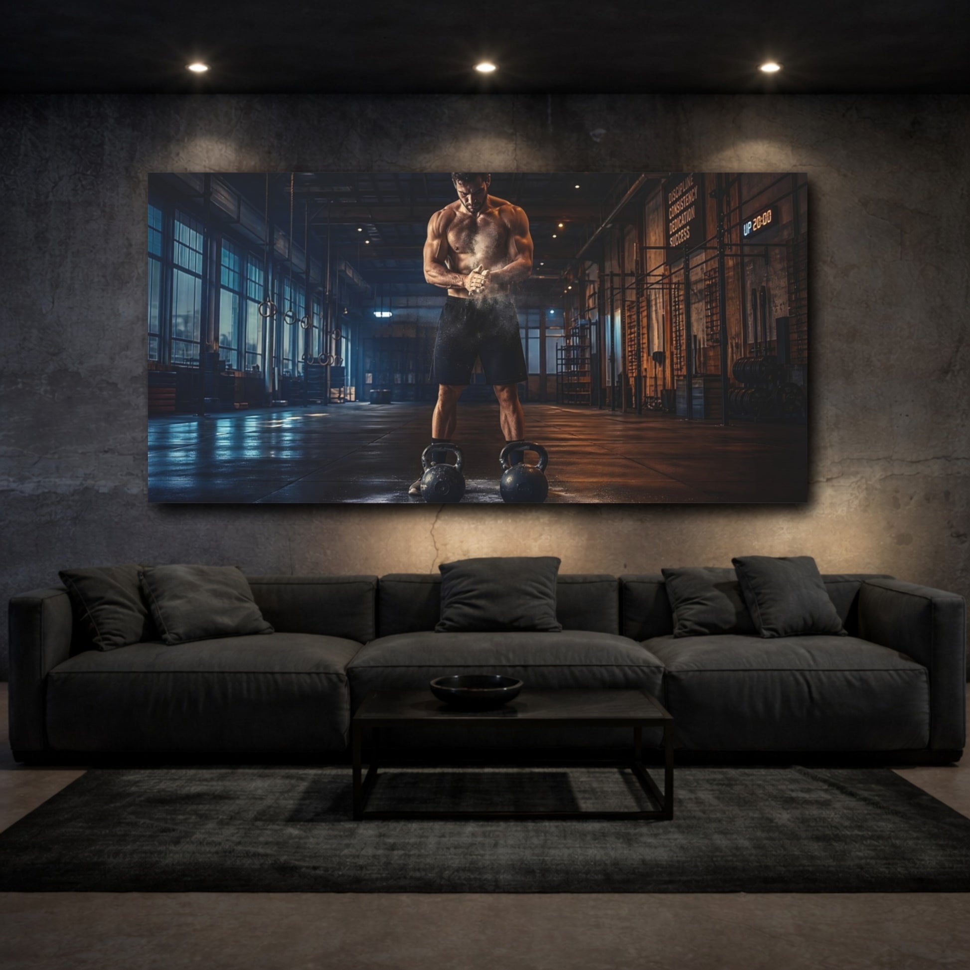 Mockup 3. Kettlebell Power Athlete shown as canvas print