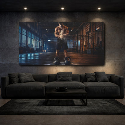 Mockup 3. Kettlebell Power Athlete shown as canvas print