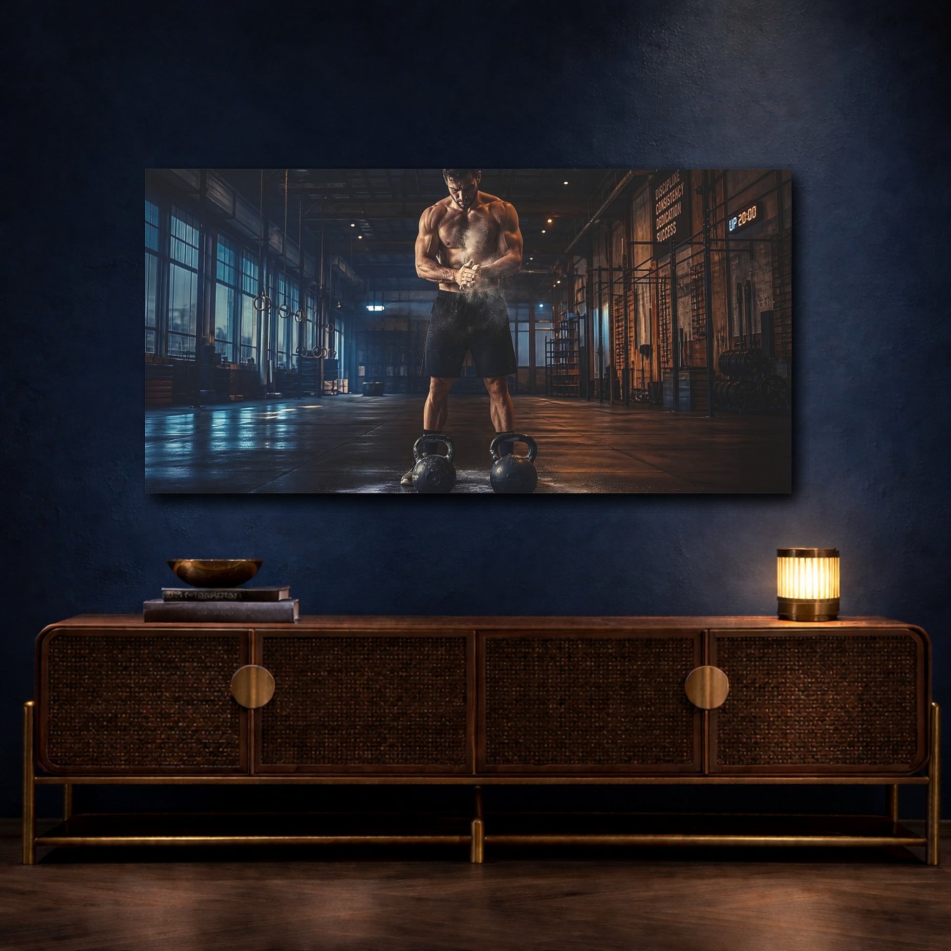 Mockup 4. Kettlebell Power Athlete shown as canvas print