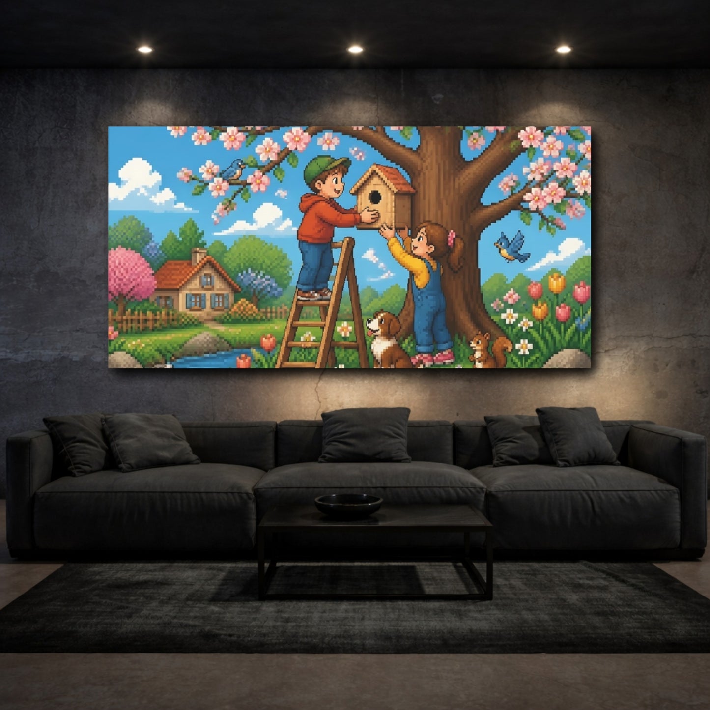 Mockup 3. Kids Birdhouse Adventure shown as canvas print