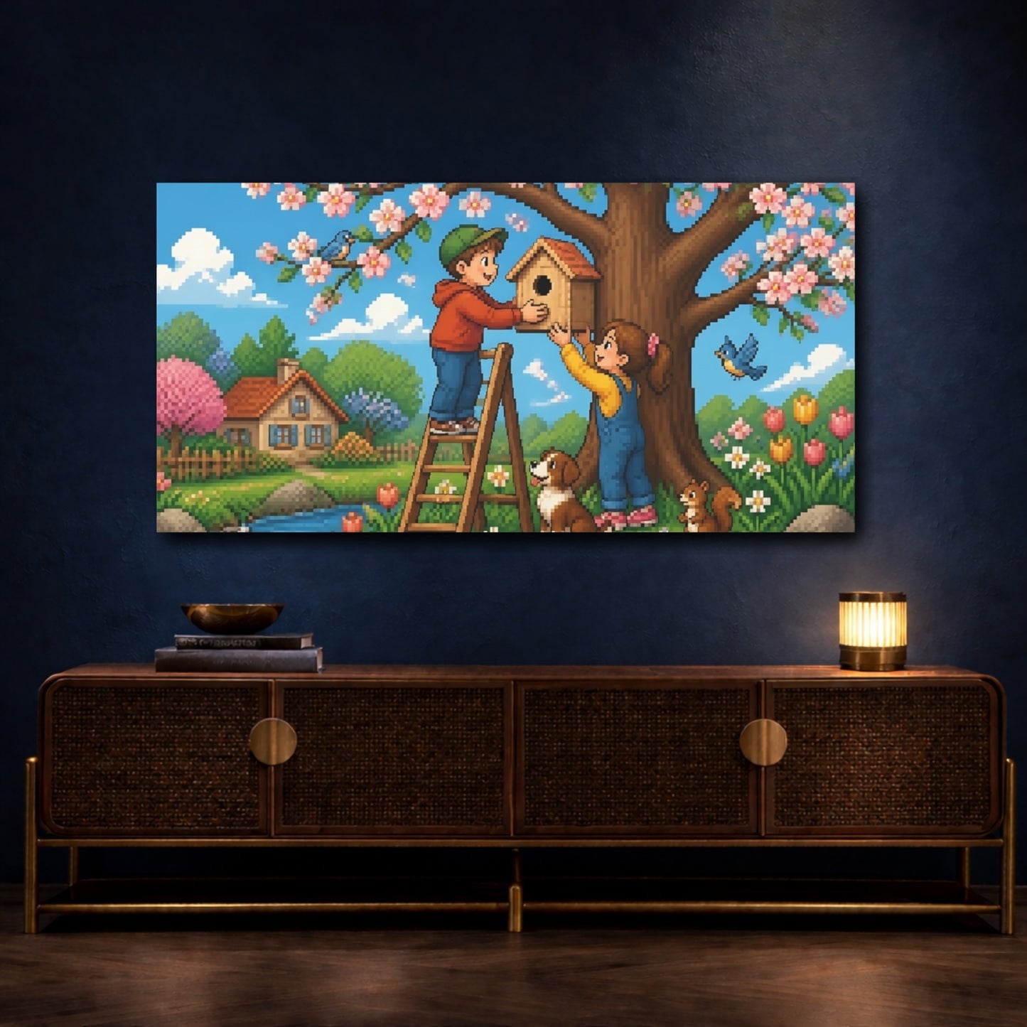 Mockup 4. Kids Birdhouse Adventure shown as canvas print
