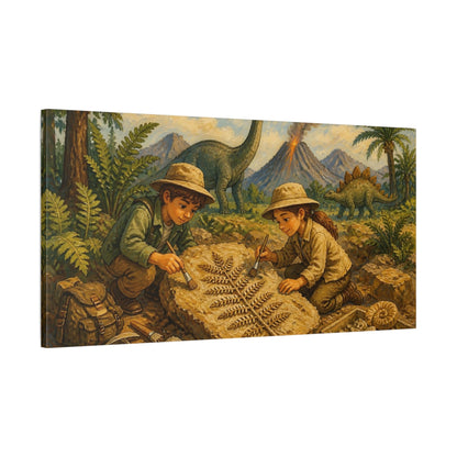 Main Mockup. Kids Dinosaur Dig Adventure shown as canvas print