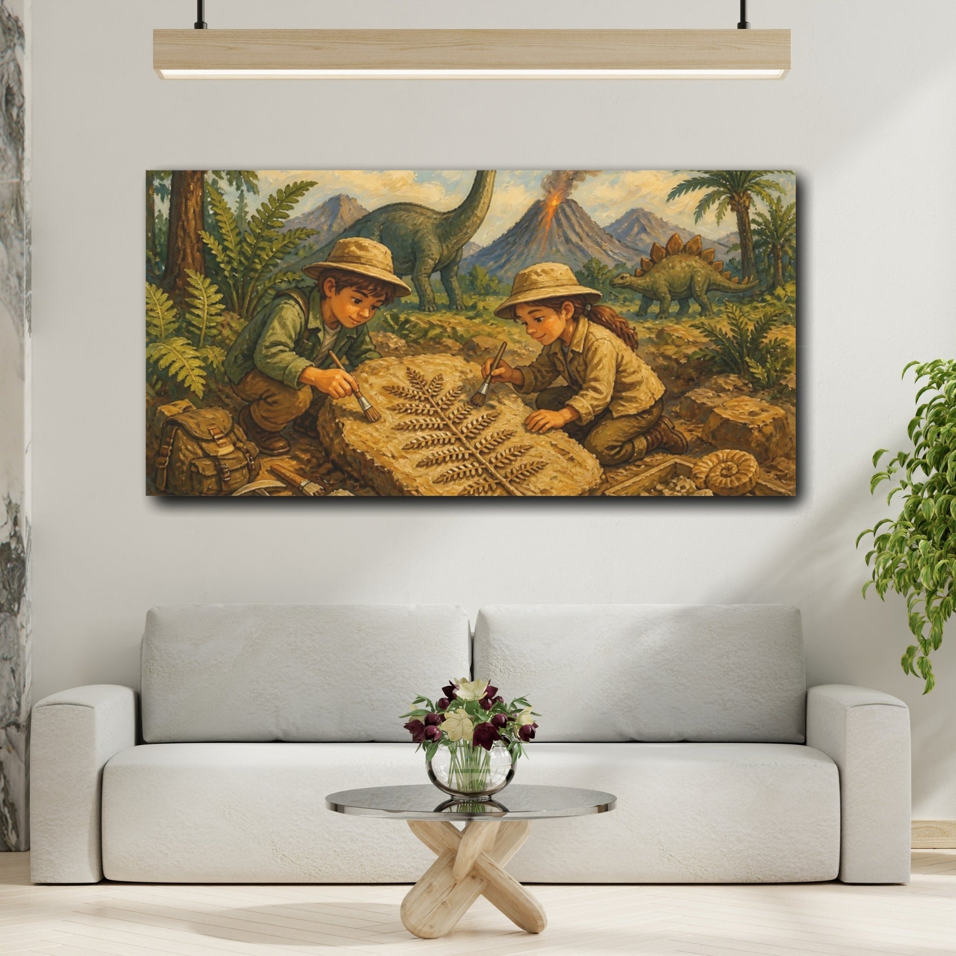 Mockup 2. Kids Dinosaur Dig Adventure shown as canvas print