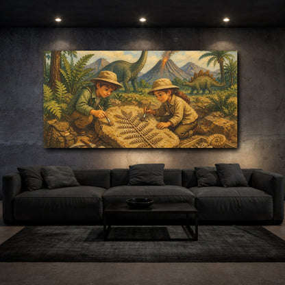 Mockup 3. Kids Dinosaur Dig Adventure shown as canvas print