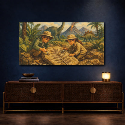 Mockup 4. Kids Dinosaur Dig Adventure shown as canvas print