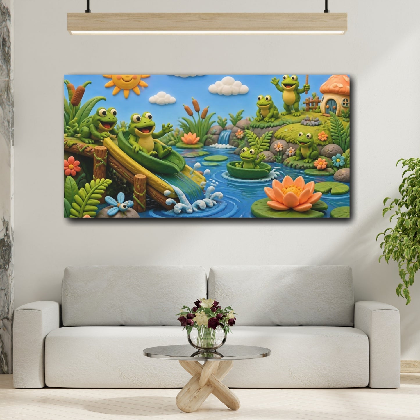 Mockup 2. Kids Frog Pond shown as canvas print