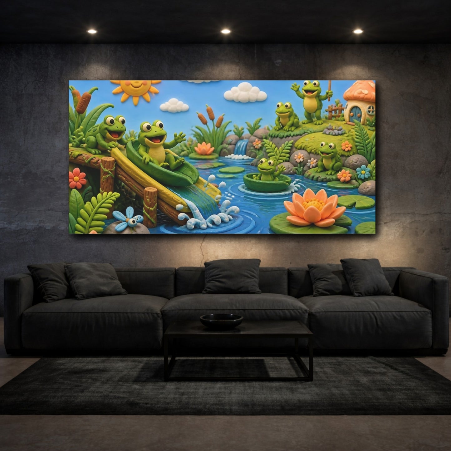 Mockup 3. Kids Frog Pond shown as canvas print