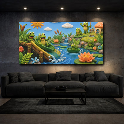 Mockup 3. Kids Frog Pond shown as canvas print