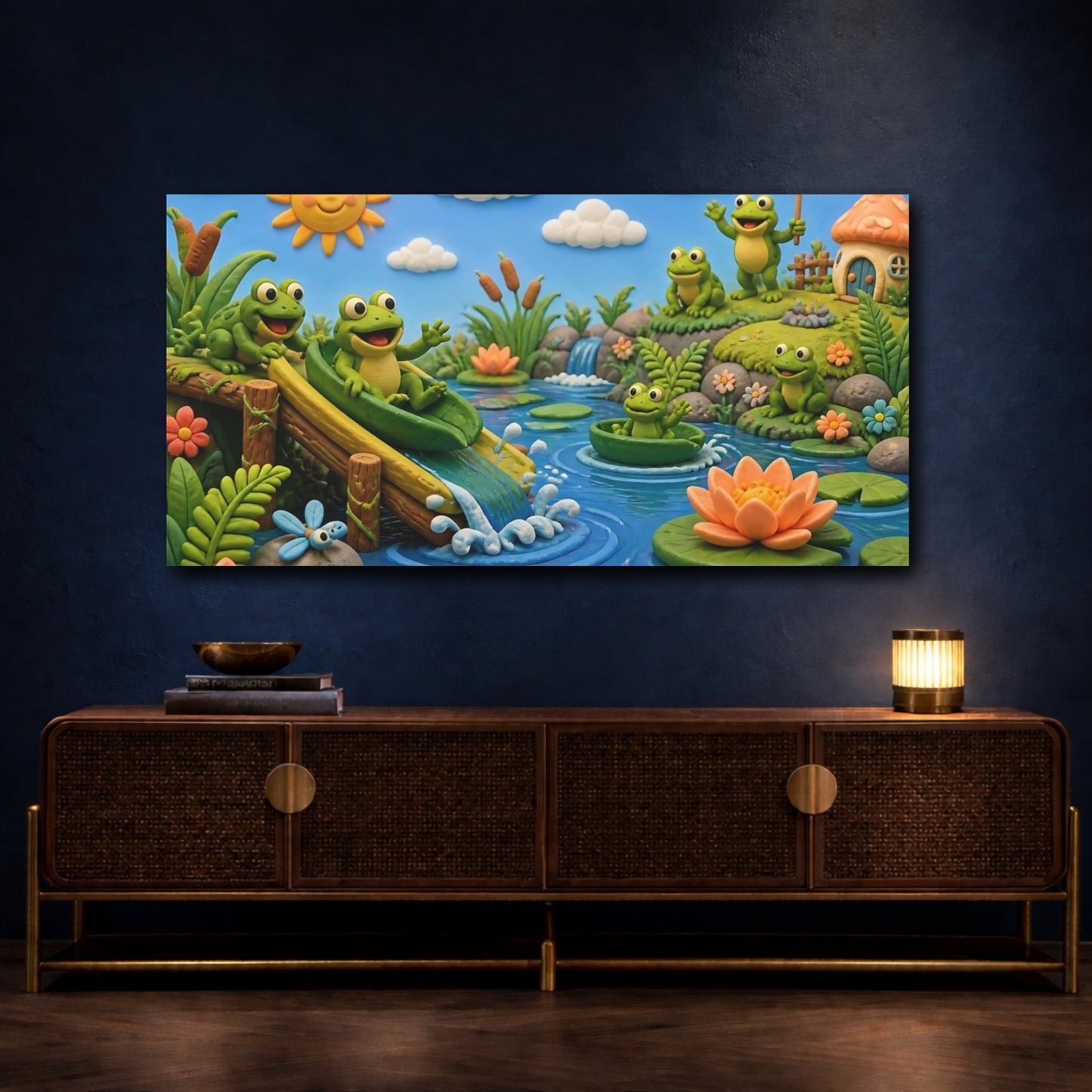 Mockup 4. Kids Frog Pond shown as canvas print