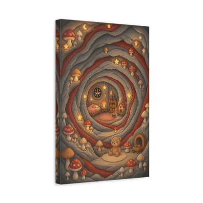 Side Mockup 4. Kids Mushroom Cave shown as canvas print