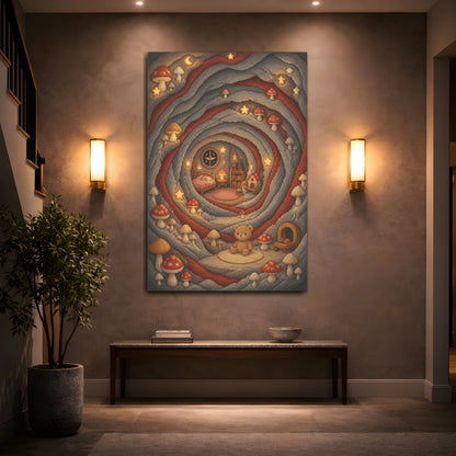 Mockup 2. Kids Mushroom Cave shown as canvas print