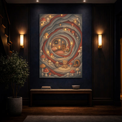 Mockup 4. Kids Mushroom Cave shown as canvas print