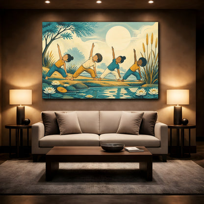 Mockup 2. Kids Pond Yoga shown as canvas print