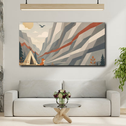Mockup 2. Kids Room Fox Camp shown as canvas print