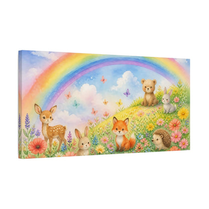 Side Mockup 1. Kids Room Fox Friends shown as canvas print