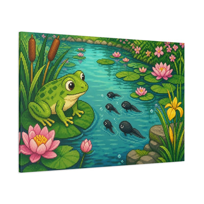 Side Mockup 1. Kids Room Frog Pond shown as canvas print