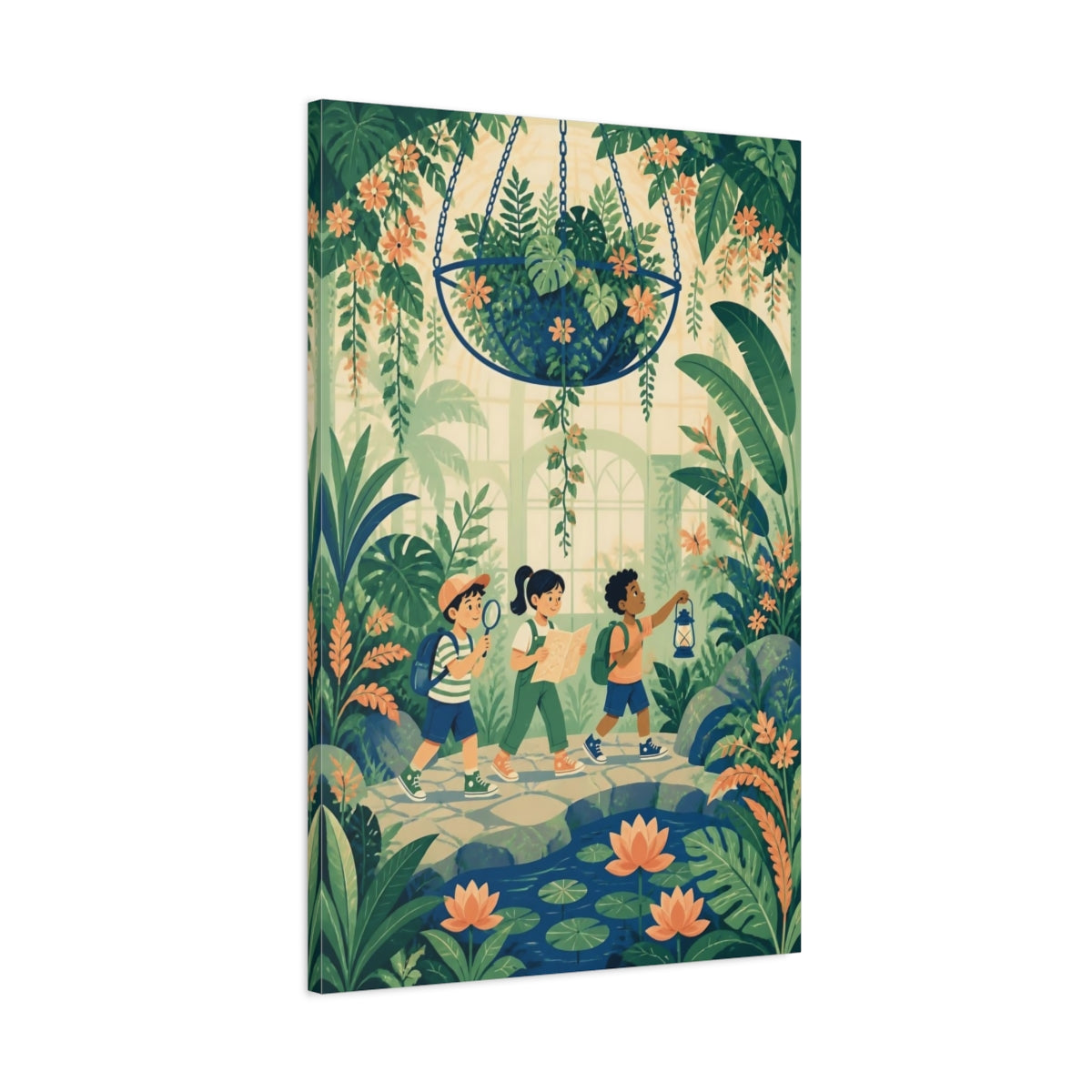 Main Mockup. Kids Room Jungle Explorers shown as canvas print