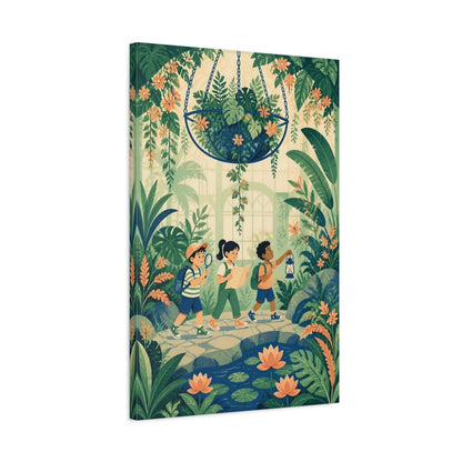 Side Mockup 2. Kids Room Jungle Explorers shown as canvas print