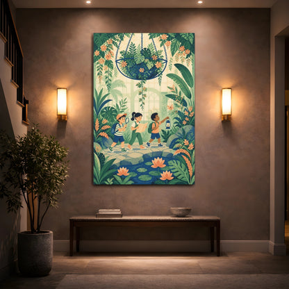Mockup 2. Kids Room Jungle Explorers shown as canvas print