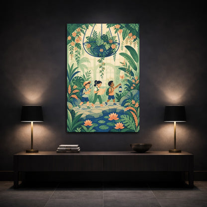 Mockup 3. Kids Room Jungle Explorers shown as canvas print