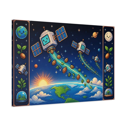 Main Mockup. Kids Room Satellite Adventure shown as canvas print