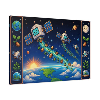 Side Mockup 1. Kids Room Satellite Adventure shown as canvas print