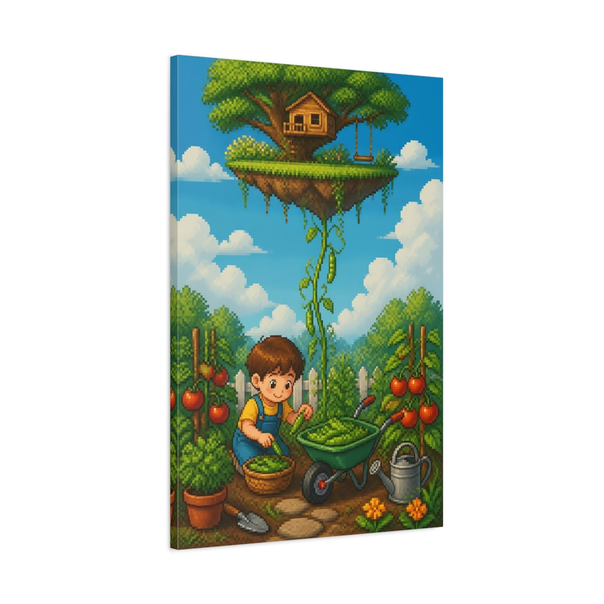 Main Mockup. Kids Room Treehouse Garden shown as canvas print