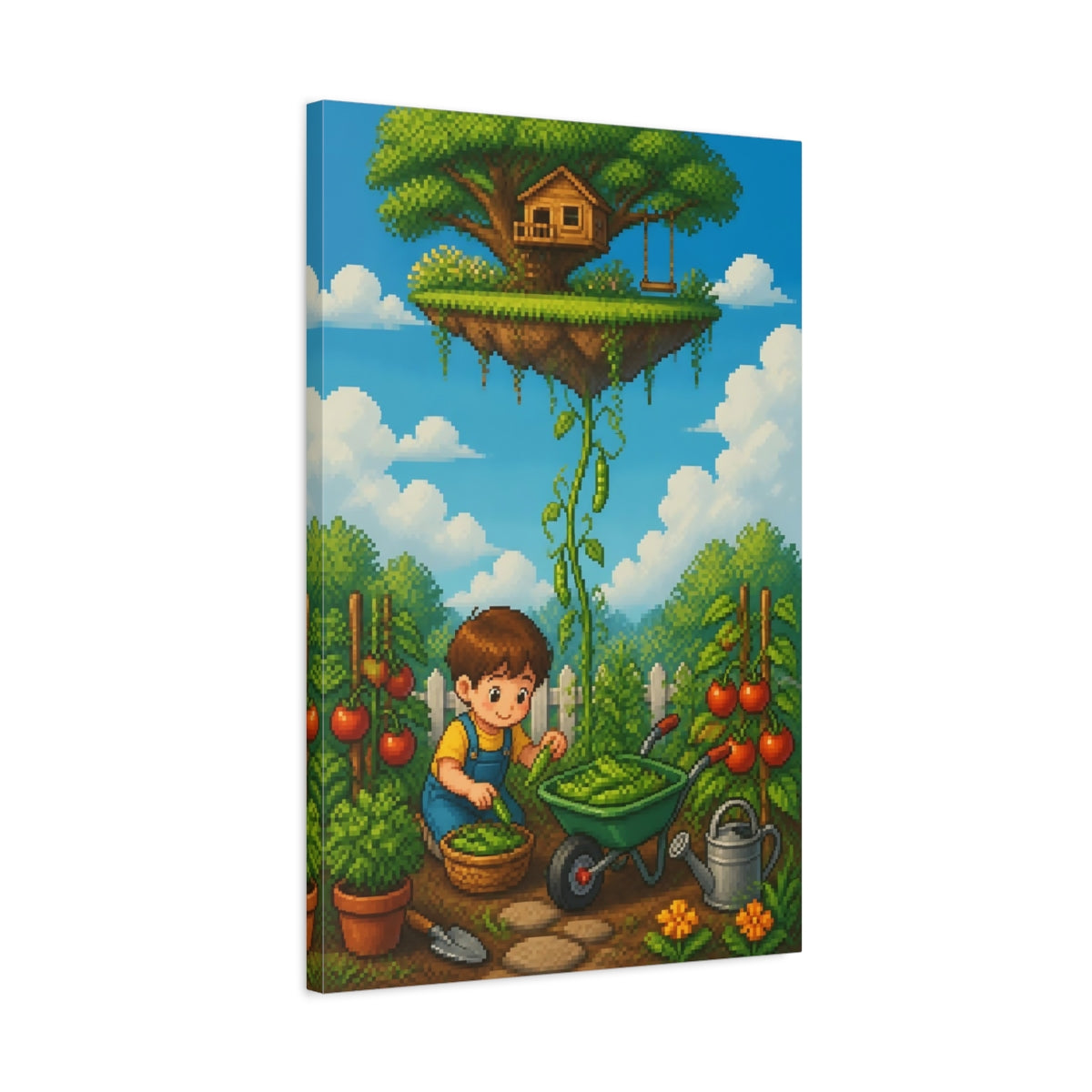 Side Mockup 2. Kids Room Treehouse Garden shown as canvas print