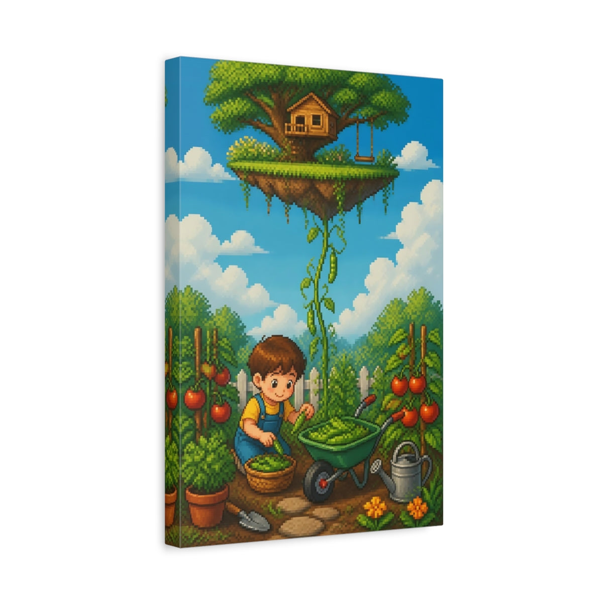 Side Mockup 4. Kids Room Treehouse Garden shown as canvas print
