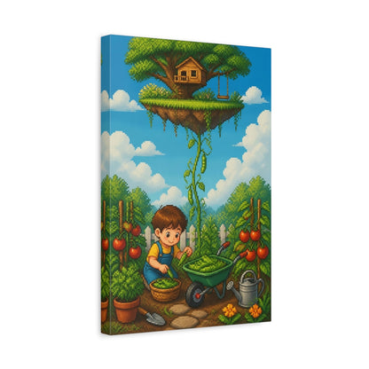 Side Mockup 4. Kids Room Treehouse Garden shown as canvas print