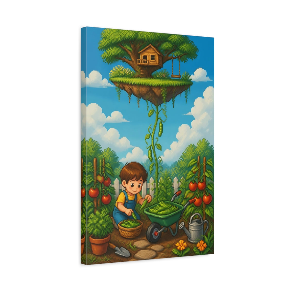Side Mockup 3. Kids Room Treehouse Garden shown as canvas print