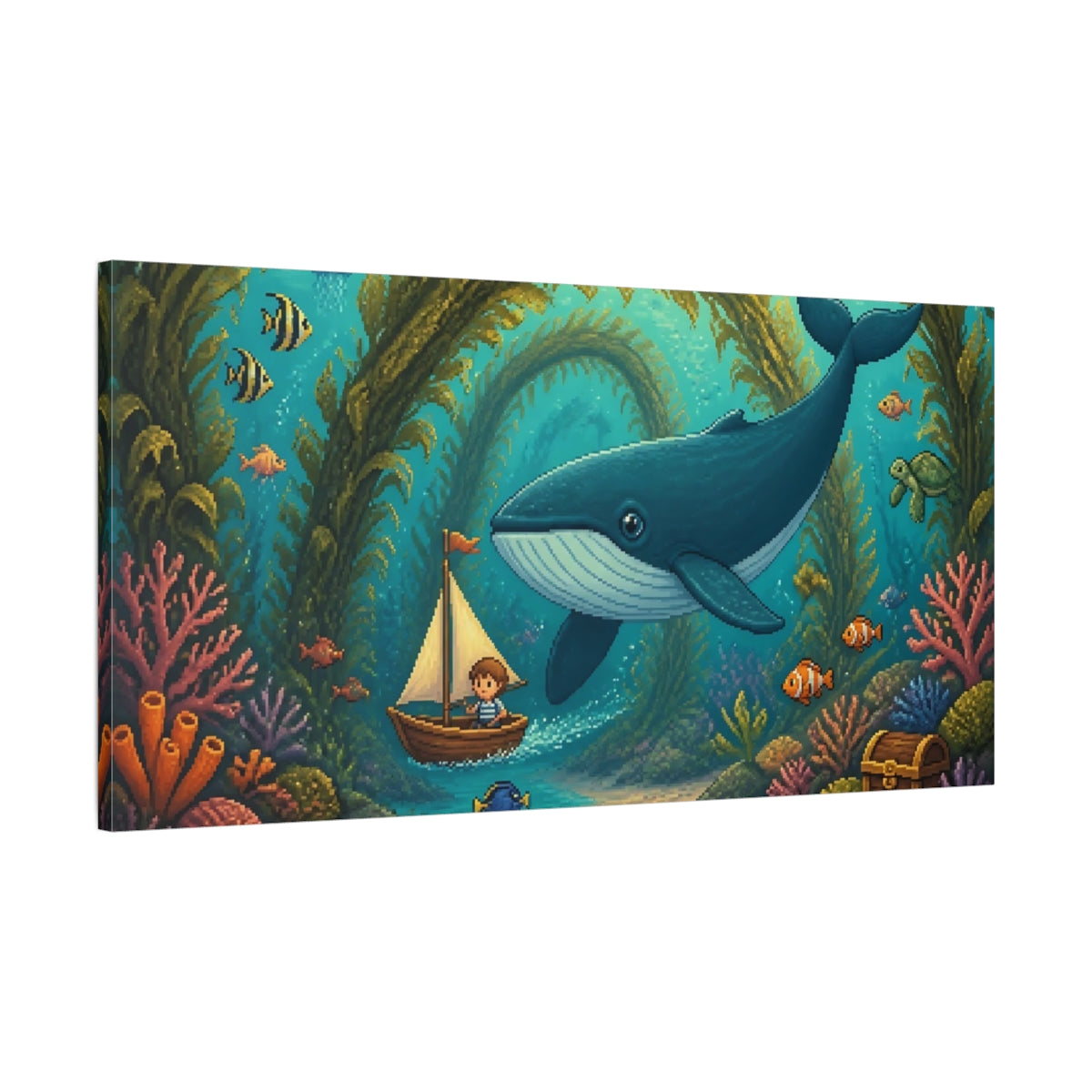 Main Mockup. Kids Whale Adventure shown as canvas print
